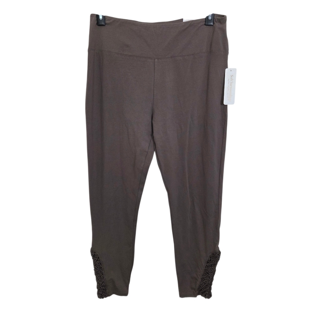 NWT Soft Surroundings Rochelle Leggings Shiitake Brown Tan Size Large 14 16